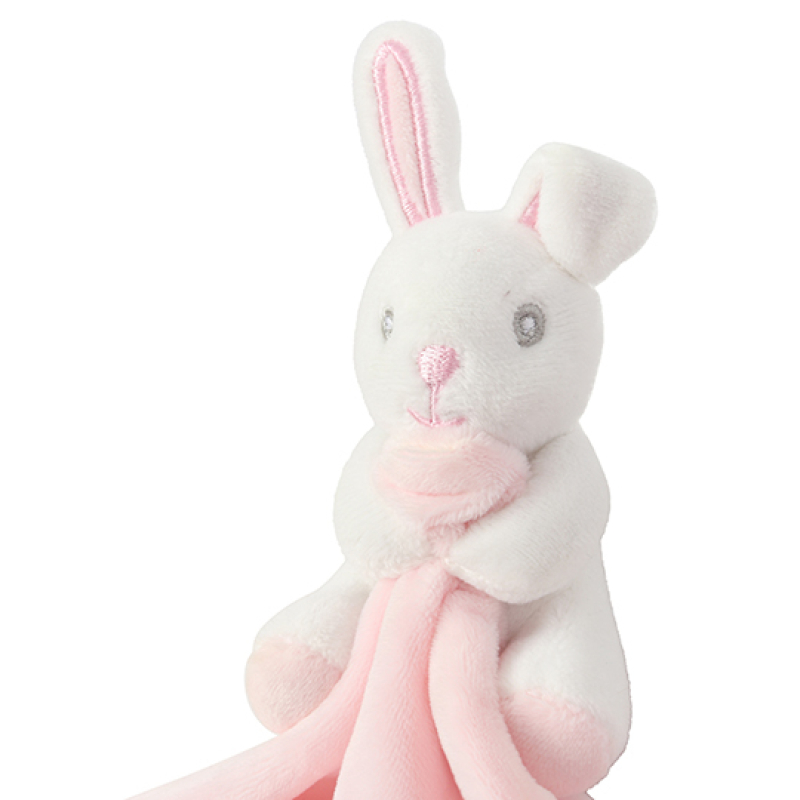 Sublimatie - Knuffeldoekje Konijn Roze met Rammelaar (7244-R)